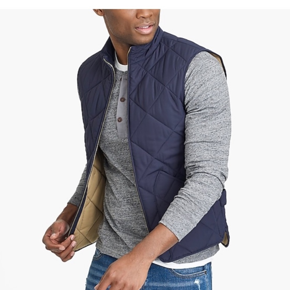 Navy J Crew Quilted Vest